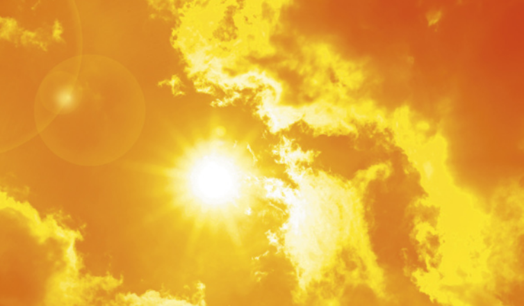 Imagem de nuvens ao redor do sol.