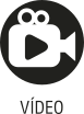 Ícone do objeto digital vídeo, representado por uma filmadora e o nome vídeo escrito embaixo.