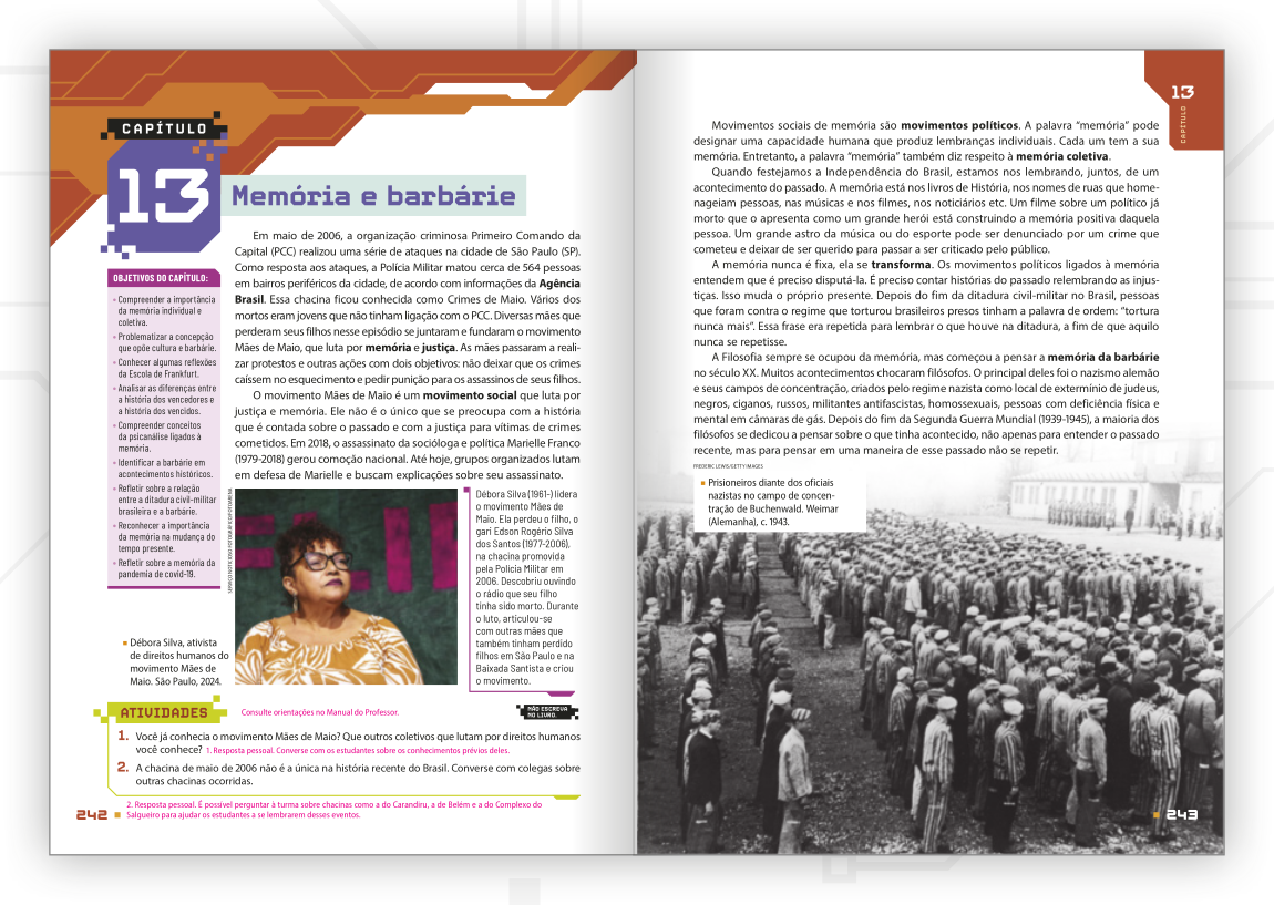Reprodução de páginas do livro contendo a abertura do capítulo e a seção objetivos do capítulo.