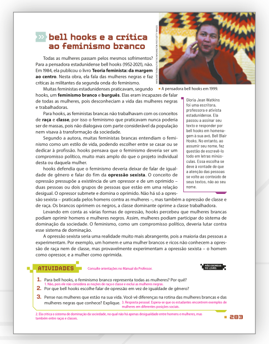 Reprodução de página do livro contendo a seção atividades.