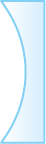 Ilustração de um objeto transparente com o formato de uma linha curva, com a curva para dentro do objeto e outra linha reta, vertical. As duas linhas se encontram nas extremidades de dois segmentos de reta superior e inferior, que estão na horizontal.