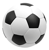 Fotografia de uma bola com formatos hexagonais preto e branco.