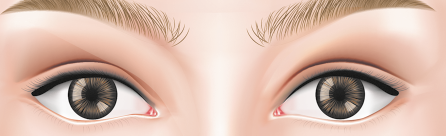 Ilustração dos olhos de uma pessoa, alinhados.
