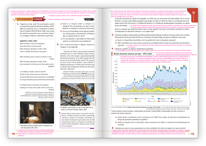Reprodução de páginas do livro contendo a seção atividades finais.