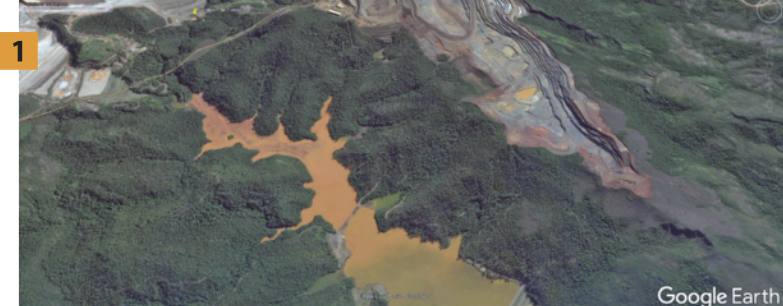 Foto um. Destaca-se uma barragem localizada em uma área mais alta.
