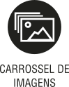 Ícone do objeto digital carrossel de imagens, representado por imagens e o nome carrossel de imagens escrito embaixo.