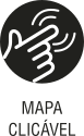 Ícone do objeto digital mapa clicável, representado por uma mão com o dedo indicador clicando e o nome mapa clicável escrito embaixo.