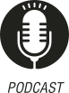 Ícone do objeto digital podcast, representado por um microfone e o nome podcast escrito embaixo.