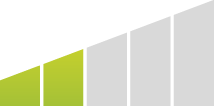 Ilustração de cinco barras verticais alinhadas e que vão aumentando de tamanho da esquerda para direita. Das cinco barras, as duas menores estão coloridas em verde.
