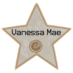 Ilustração de uma estrela com o nome escrito dentro: Vanessa Mae.