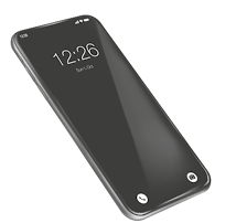Fotografia de um smartphone com a tela exibindo o horário 12 e 26.
