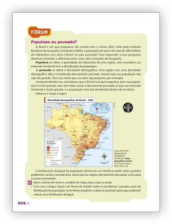 Reprodução de página do livro contendo a seção fórum.