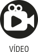Ícone do objeto digital vídeo, representado por uma filmadora e o nome vídeo escrito embaixo.