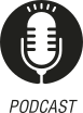 Ícone do objeto digital podcast, representado por um microfone e o nome podcast escrito embaixo.
