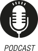 Ícone do objeto digital podcast, representado por um microfone e o nome podcast escrito embaixo.