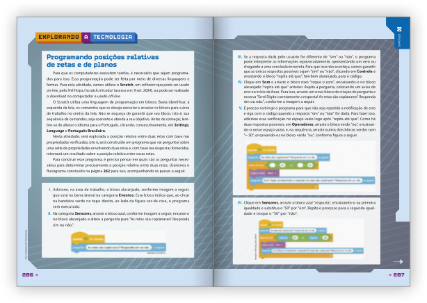 Reprodução de páginas do livro contendo a seção explorando a tecnologia.
