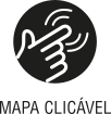 Ícone do objeto digital mapa clicável, representado por uma mão com o dedo tocando uma superfície e o nome mapa clicável escrito embaixo.