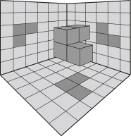 Imagem semelhante à anterior, agora com somente a sombra do plano à esquerda deslocada para a esquerda.