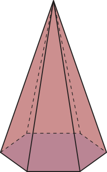 Ilustração de uma pirâmide hexagonal regular.