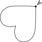 Continuação da ilustração anteriormente descrita. A ponta do coração está voltada para o canto superior direito.