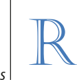 Ilustração de uma letra R à direita de uma reta vertical 's'.