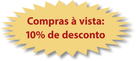 Ilustração de um anúncio de desconto. Nele está escrito 'Compras à vista: 10% de desconto'.