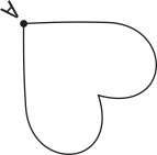Continuação da ilustração anteriormente descrita. A ponta do coração está voltada para o canto superior esquerdo.