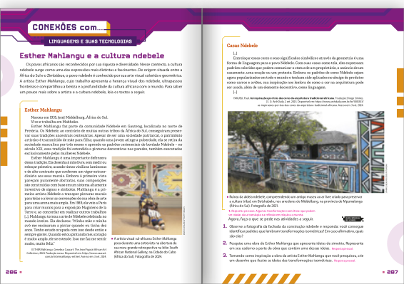 Reprodução de páginas do livro contendo a seção conexão com...