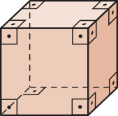 Ilustração de um cubo. É um prisma reto cujas bases e faces laterais são quadrados.