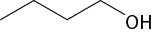 Estrutura química formada por símbolos de elementos químicos e linhas. Há uma sequência de 4 linhas em zigue-zague formando 3 vértices. Na extremidade à direita, ao final da quarta linha está o grupo O H.