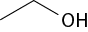 Estrutura química formada por símbolos de elementos químicos e linhas. Há duas linhas conectadas formando um vértice e com O H na extremidade direita.