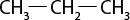 Ilustração de uma estrutura molecular. Da esquerda para a direita estão: C H índice 3; linha horizontal; C H índice 2; linha horizontal; C H índice 3.