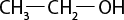 Estrutura química formada por símbolos de elementos químicos e linhas. Da esquerda para a direita estão: C H índice 3; linha horizontal; C H índice 2; linha horizontal; O H.