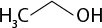 Estrutura química formada por símbolos de elementos químicos e linhas. À esquerda, há um grupo H índice C. Esse grupo está conectado a uma linha que forma um vértice e leva a um grupo O H à direita.