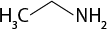 Estrutura química formada por símbolos de elementos químicos e linhas. À esquerda, há um grupo H índice 3 C. Esse grupo está conectado a uma linha que forma um vértice e leva a um grupo N H índice 2 à direita.