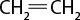 Estrutura química formada por símbolos de elementos químicos e linhas. À esquerda, há um grupo C H índice 2 conectado por uma linha dupla a um grupo C H índice 2 à direita.
