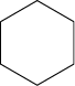 Estrutura química formada por linhas. Há seis linhas que formam um hexágono regular.