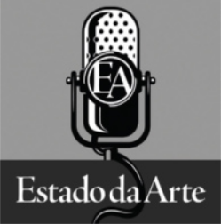 Capa do podcast 'Estado de Arte', com a imagem de um microfone.
