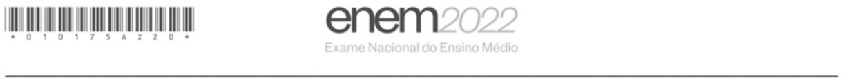 Imagem de cabeçalho. À esquerda, há um código de barras. Ao centro, há o logotipo do Enem 2022. A palavra 'enem' está escrita em preto, e o número '2022' aparece em cinza, acompanhados do texto 'Exame Nacional do Ensino Médio'.
