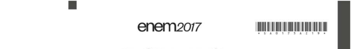 Imagem de cabeçalho. À esquerda, há o logotipo do Enem 2017, escrito em preto. À direita, há um código de barras.