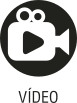 Ícone do objeto digital vídeo, representado por uma filmadora e o nome vídeo escrito embaixo.
