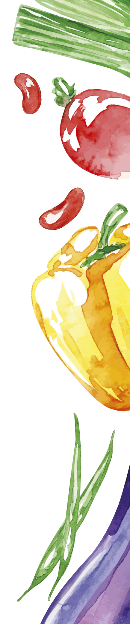 Ilustração de canto de página contendo legumes.