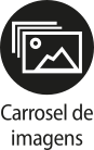 Ícone do objeto digital carrossel de imagens, representado por imagens e o nome carrossel de imagens escrito embaixo.