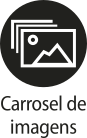 Ícone do objeto digital carrossel de imagens, representado por imagens e o nome carrossel de imagens escrito embaixo.
