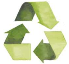 Imagem do símbolo de reciclável com três setas no sentido horário, formando um triângulo.
