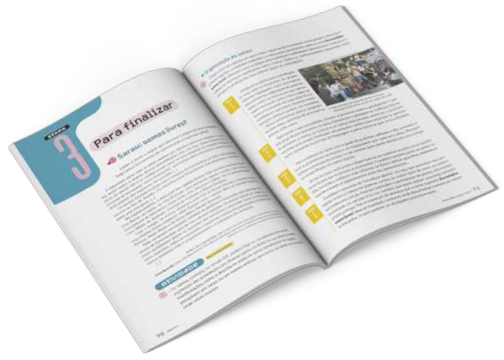 Reprodução de páginas do livro contendo a Etapa 3: Para finalizar.