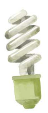 Imagem de uma lâmpada de LED em formato espiral.