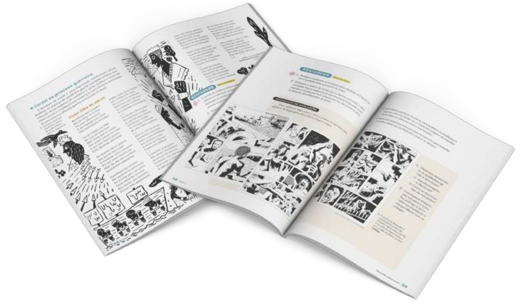 Reprodução de páginas do livro contendo a seção Atividades.