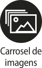 Ícone do objeto digital carrossel de imagens, representado por imagens e o nome carrossel de imagens escrito embaixo.