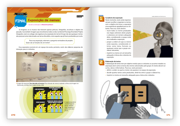 Reprodução de páginas do livro contendo a seção Etapa final.